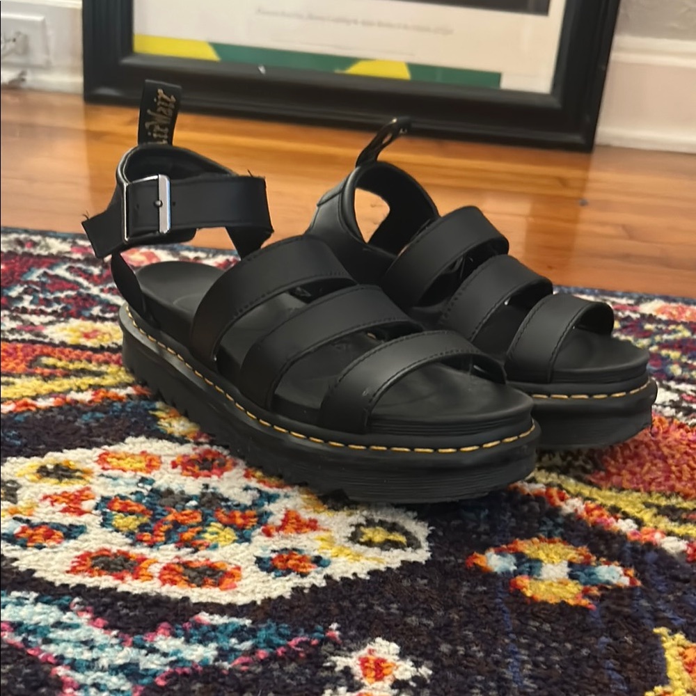 Dr. Martens Black Sandals with Chunky Sole